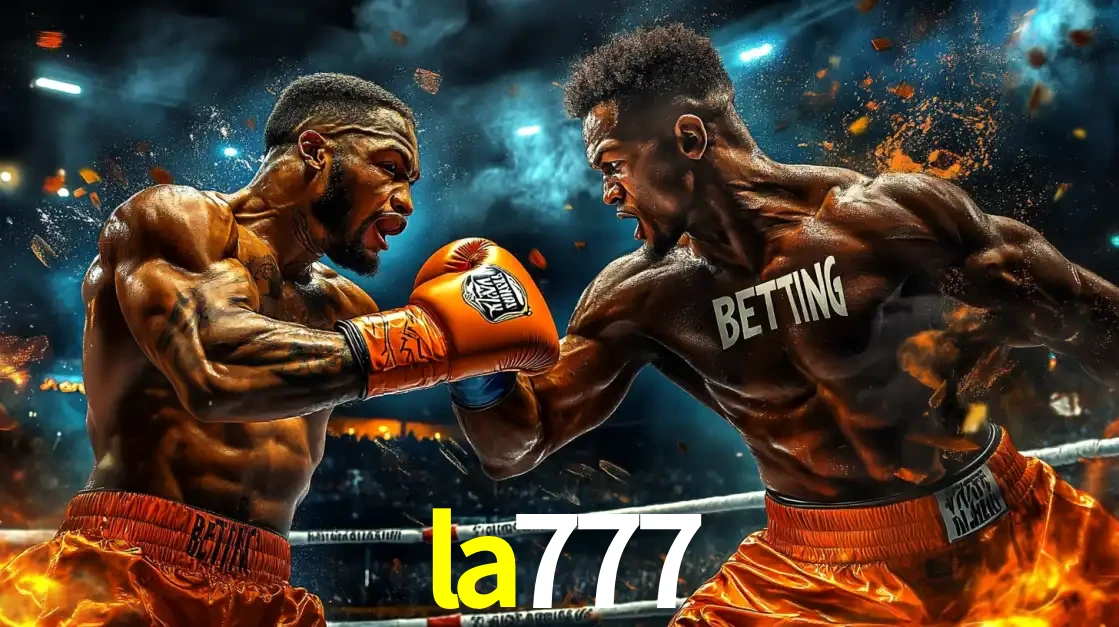 Dois boxeadores em uma luta intensa e explosiva, representando a adrenalina e as oportunidades de apostas em esportes de combate disponíveis na plataforma la777.