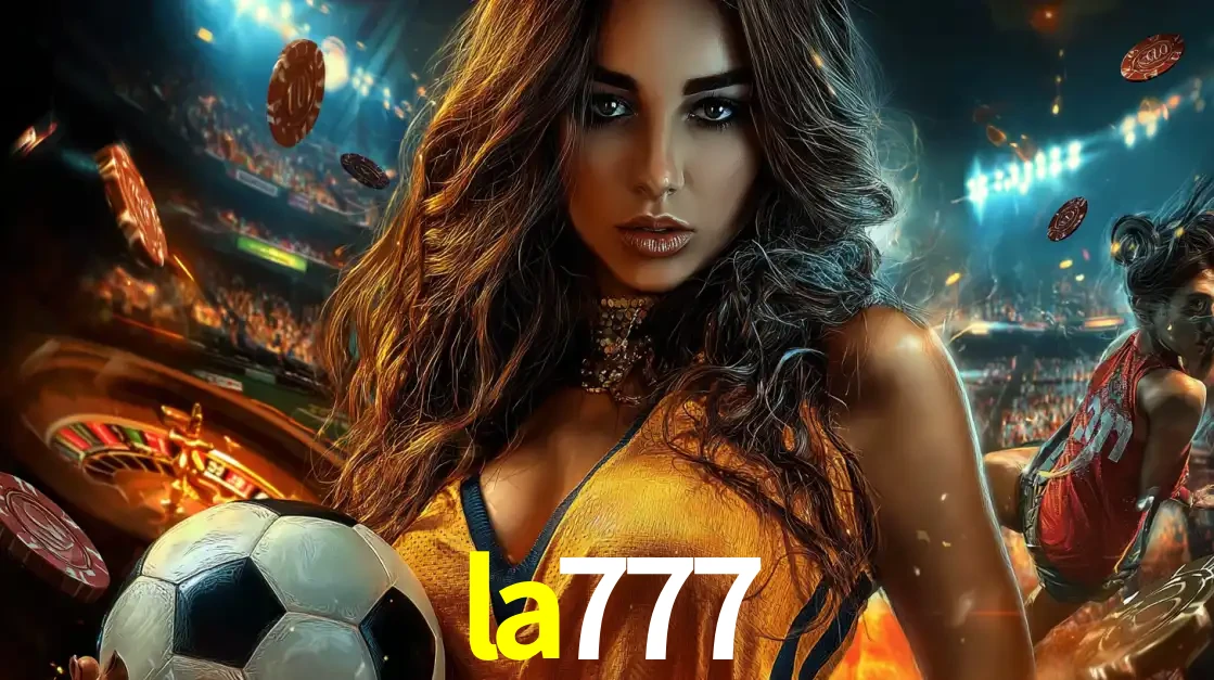 Mulher segurando uma bola de futebol em uma montagem que mistura a paixão esportiva com a emoção da roleta de cassino, tudo disponível na plataforma la777.